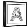 Metal Alloy Alphabet Letter A-donatas1205-Framed Art Print