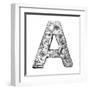 Metal Alloy Alphabet Letter A-donatas1205-Framed Art Print