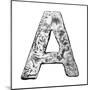 Metal Alloy Alphabet Letter A-donatas1205-Mounted Art Print