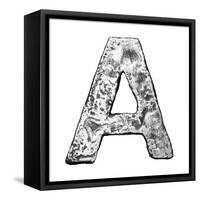 Metal Alloy Alphabet Letter A-donatas1205-Framed Stretched Canvas