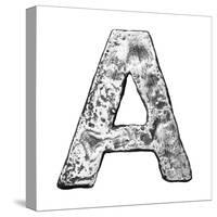 Metal Alloy Alphabet Letter A-donatas1205-Stretched Canvas