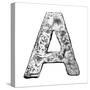 Metal Alloy Alphabet Letter A-donatas1205-Stretched Canvas