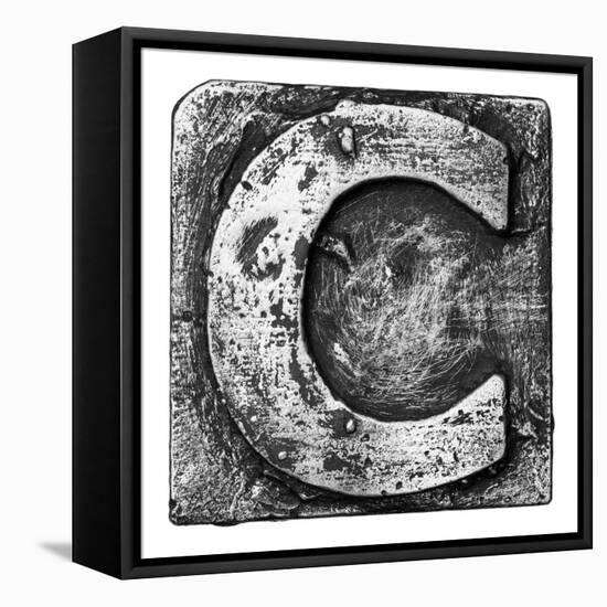 Metal Alloy Alphabet Letter C-donatas1205-Framed Stretched Canvas