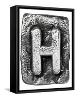 Metal Alloy Alphabet Letter H-donatas1205-Framed Stretched Canvas