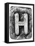 Metal Alloy Alphabet Letter H-donatas1205-Framed Stretched Canvas