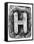 Metal Alloy Alphabet Letter H-donatas1205-Framed Stretched Canvas