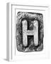 Metal Alloy Alphabet Letter H-donatas1205-Framed Art Print