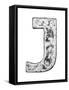 Metal Alloy Alphabet Letter J-donatas1205-Framed Stretched Canvas