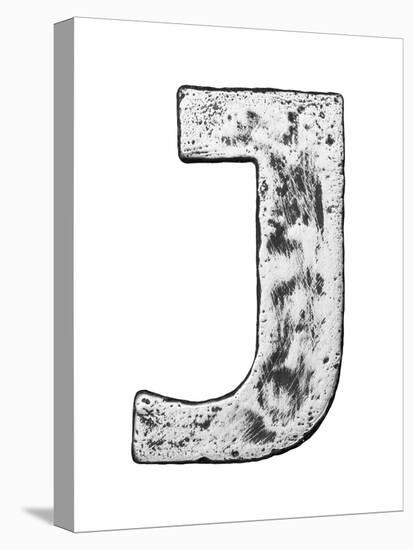 Metal Alloy Alphabet Letter J-donatas1205-Stretched Canvas