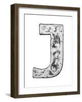 Metal Alloy Alphabet Letter J-donatas1205-Framed Art Print