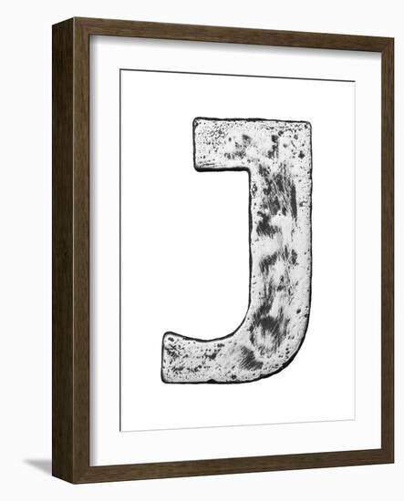 Metal Alloy Alphabet Letter J-donatas1205-Framed Art Print