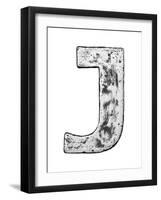 Metal Alloy Alphabet Letter J-donatas1205-Framed Art Print