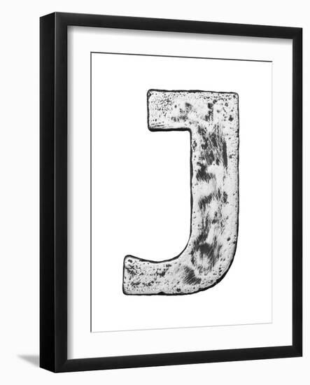 Metal Alloy Alphabet Letter J-donatas1205-Framed Art Print