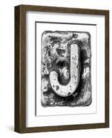 Metal Alloy Alphabet Letter J-donatas1205-Framed Art Print