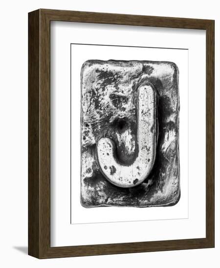 Metal Alloy Alphabet Letter J-donatas1205-Framed Art Print