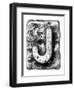 Metal Alloy Alphabet Letter J-donatas1205-Framed Art Print