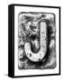 Metal Alloy Alphabet Letter J-donatas1205-Framed Stretched Canvas