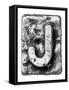 Metal Alloy Alphabet Letter J-donatas1205-Framed Stretched Canvas