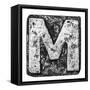 Metal Alloy Alphabet Letter M-donatas1205-Framed Stretched Canvas