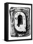 Metal Alloy Alphabet Letter Q-donatas1205-Framed Stretched Canvas