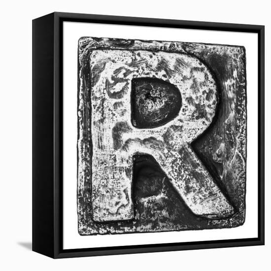 Metal Alloy Alphabet Letter R-donatas1205-Framed Stretched Canvas