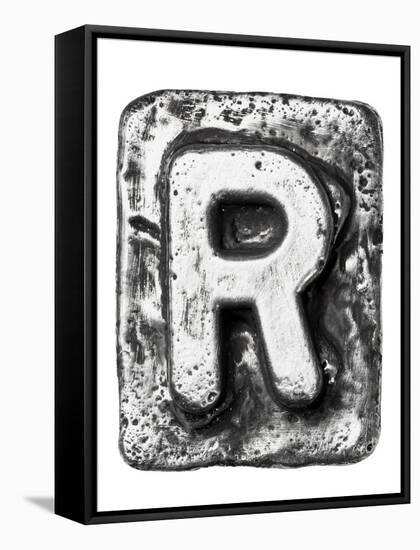 Metal Alloy Alphabet Letter R-donatas1205-Framed Stretched Canvas