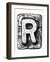 Metal Alloy Alphabet Letter R-donatas1205-Framed Art Print