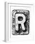 Metal Alloy Alphabet Letter R-donatas1205-Framed Art Print