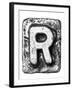 Metal Alloy Alphabet Letter R-donatas1205-Framed Art Print