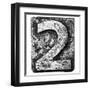 Metal Alloy Alphabet Number 2-donatas1205-Framed Art Print