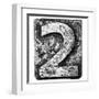 Metal Alloy Alphabet Number 2-donatas1205-Framed Art Print
