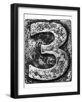 Metal Alloy Alphabet Number 3-donatas1205-Framed Art Print