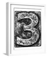 Metal Alloy Alphabet Number 3-donatas1205-Framed Art Print