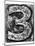 Metal Alloy Alphabet Number 3-donatas1205-Mounted Art Print