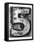 Metal Alloy Alphabet Number 5-donatas1205-Framed Stretched Canvas