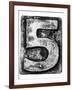 Metal Alloy Alphabet Number 5-donatas1205-Framed Art Print