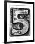 Metal Alloy Alphabet Number 5-donatas1205-Framed Art Print