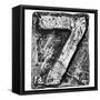 Metal Alloy Alphabet Number 7-donatas1205-Framed Stretched Canvas