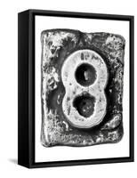 Metal Alloy Alphabet Number 8-donatas1205-Framed Stretched Canvas