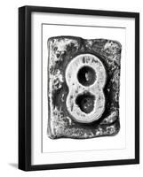 Metal Alloy Alphabet Number 8-donatas1205-Framed Art Print