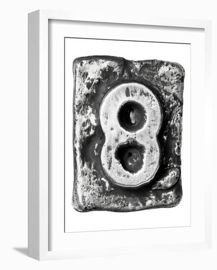 Metal Alloy Alphabet Number 8-donatas1205-Framed Art Print