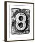 Metal Alloy Alphabet Number 8-donatas1205-Framed Art Print