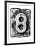 Metal Alloy Alphabet Number 8-donatas1205-Framed Art Print