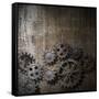 Metal Background With Rusty Gears And Cogs-Andrey_Kuzmin-Framed Stretched Canvas