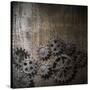 Metal Background With Rusty Gears And Cogs-Andrey_Kuzmin-Stretched Canvas