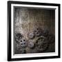 Metal Background With Rusty Gears And Cogs-Andrey_Kuzmin-Framed Art Print