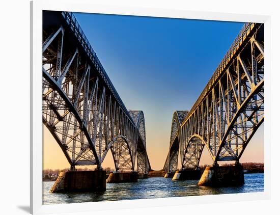 Metal bridges over a river, South Grand Island Bridge, Niagara River, New York State, USA-null-Framed Photographic Print