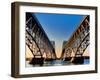 Metal bridges over a river, South Grand Island Bridge, Niagara River, New York State, USA-null-Framed Premium Photographic Print