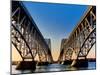Metal bridges over a river, South Grand Island Bridge, Niagara River, New York State, USA-null-Mounted Premium Photographic Print