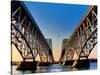 Metal bridges over a river, South Grand Island Bridge, Niagara River, New York State, USA-null-Stretched Canvas